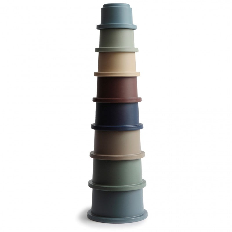 Mushie stapeltorens (stacking cups), meerdere kleuren